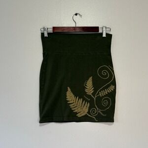 Charlotte Russe Women's Green Fern‎ Print Mini Skirt Size M